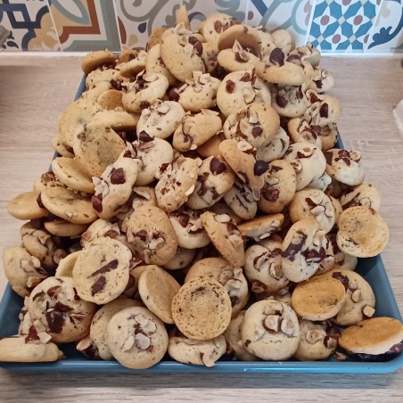 Minis cookies choco/noisettes (en sachet)